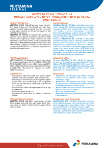 meditran sx sae 15w-40 ch-4 minyak lumas mesin diesel dengan