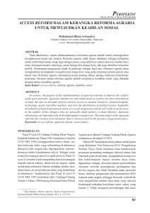 access reform dalam kerangka reforma agraria untuk mewujudkan