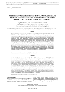 preliminary research pengembangan modul berbasis problem