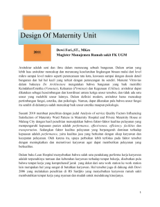 Design Of Maternity Unit - Manajemen Rumah Sakit PKMK FK UGM