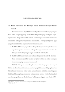 BAB II. TINJAUAN PUSTAKA 1.1 Hukum Internasional dan