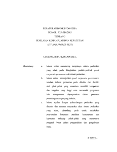 peraturan bank indonesia nomor: 5/25 /pbi/2003 tentang penilaian