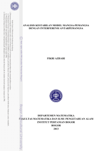 analisis kestabilan model mangsa-pemangsa dengan interferensi