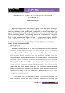 pelaksanaan pembelajaran tematik bagi anak - e