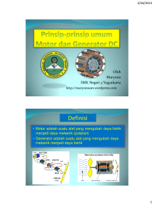 Prinsip-prinsip umum Motor dan Generator DC