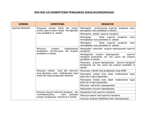 KISI-KISI UJI KOMPETENSI PENGAWAS SEKOLAH/MADRASAH