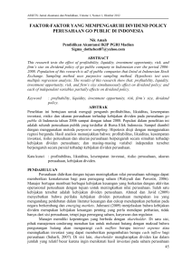 faktor-faktor yang mempengaruhi dividend policy - E