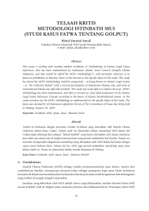 telaah kritis metodologi istinbath mui (studi kasus fatwa tentang golput)