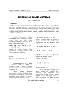polynomial dalam mathlab