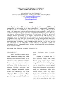 PERANAN SEKTOR PERTANIAN TERHADAP PEREKONOMIAN
