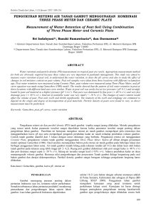 PENGUKURAN RETENSI AIR TANAH GAMBUT