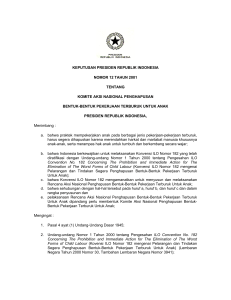 keputusan presiden republik indonesia nomor 12 tahun 2001