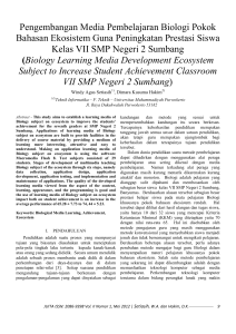 Pengembangan Media Pembelajaran Biologi Pokok