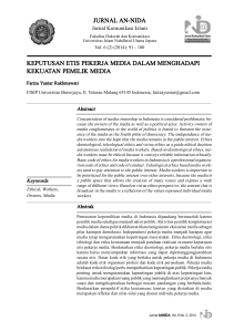 keputusan etis pekerja media dalam menghadapi kekuatan pemilik