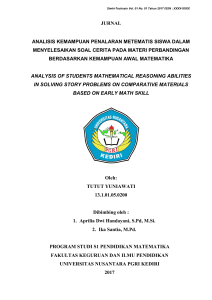 jurnal analisis kemampuan penalaran metematis