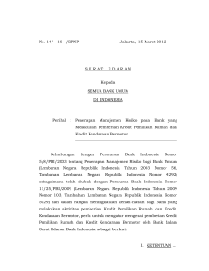 Surat Edaran Bank Indonesia Nomor 14/10/DPNP