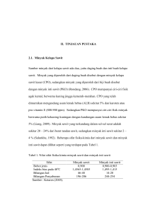 II. TINJAUAN PUSTAKA 2.1. Minyak Kelapa Sawit Sumber minyak