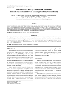 Isolasi Senyawa dan Uji Aktivitas Anti-inflammasi