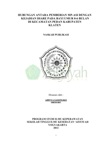 hubungan antara pemberian mp-asi dengan kejadian diare pada