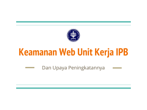 Keamanan Web Unit Kerja IPB