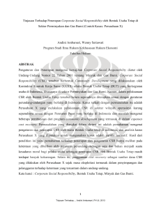 1 Tinjauan Terhadap Penerapan Corporate Social Responsibility