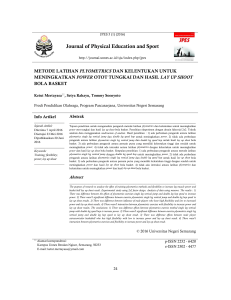 Journal of Physical Education and Sport
