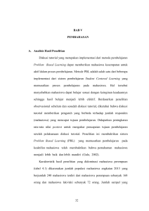 32 BAB V PEMBAHASAN A. Analisis Hasil Penelitian Diskusi tutorial