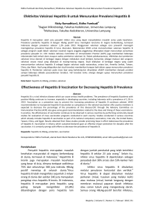 Efektivitas Vaksinasi Hepatitis B untuk Menurunkan Prevalensi