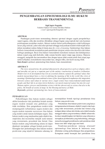 pengembangan epistemologi ilmu hukum berbasis transendental