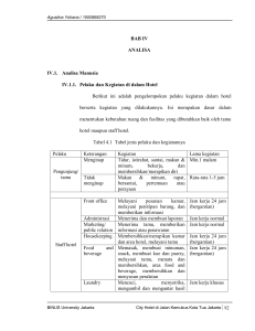 BAB IV ANALISA IV.1. Analisa Manusia IV.1.1