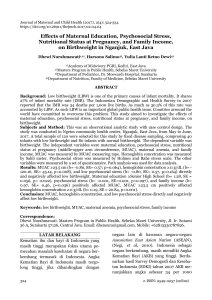 Effects of Maternal Education, Psychosocial Stress, Nutritional