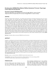 Korelasi antara HOMA-IR Ibu Diabetes Mellitus