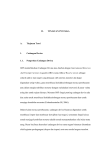 II. TINJAUAN PUSTAKA A. Tinjauan Teori 1. Cadangan Devisa 1.1