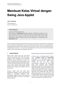 Membuat Kelas Virtual dengan Swing Java Applet