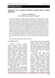 penelitian edukasi dan kadar glukosa darah pada pasien diabetes