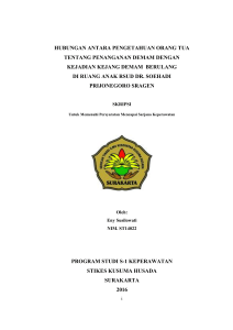 hubungan antara pengetahuan orang tua tentang penanganan