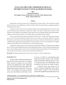 evaluasi ciri citra termografi dengan metode wavelet untuk kanker