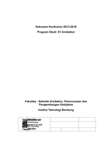 Dokumen Kurikulum 2013-2018 Program Studi: S1 Arsitektur Fakultas