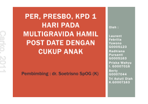 per, presbo, kpd 1 hari pada multigravida hamil post date dengan