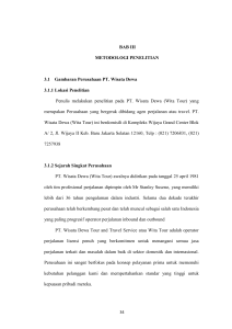 BAB III METODOLOGI PENELITIAN 3.1 Gambaran Perusahaan PT