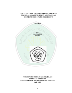 strategi guru pai dalam pengembangan pembelajaran pendidikan