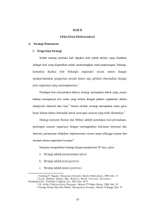 BAB II STRATEGI PEMASARAN A. Strategi Pemasaran 1