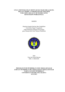 upaya meningkatkan motivasi dan hasil belajar ipa melalui model