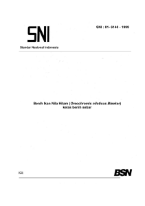 SNI : 01- 6140 - 1999 Benih Ikan Nila Hitam (Oreochromis niloticus