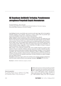 Uji Kepekaan Antibiotik Terhadap Pseudomonas aeroginosa
