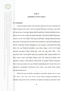 BAB VI KESIMPULAN DAN SARAN 6.1 Kesimpulan Laporan