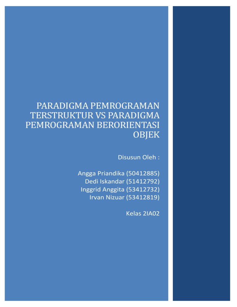 Paradigma Pemrograman Terstruktur Vs Paradigma