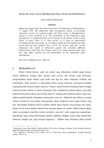 Hukum Adat dan Problematika Hukum Indonesia