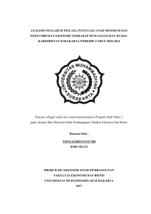 ANALISIS PENGARUH INFLASI, INVESTASI, UPAH MINIMUM DAN