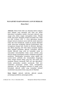 MANAJEMEN DAKWAH RASUL SAW DI MEKKAH Hasan Basri